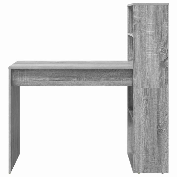 Birou cu raft Gri Sonoma 113 x 54 x 120 cm Lemn compozit - WALTI WALTI