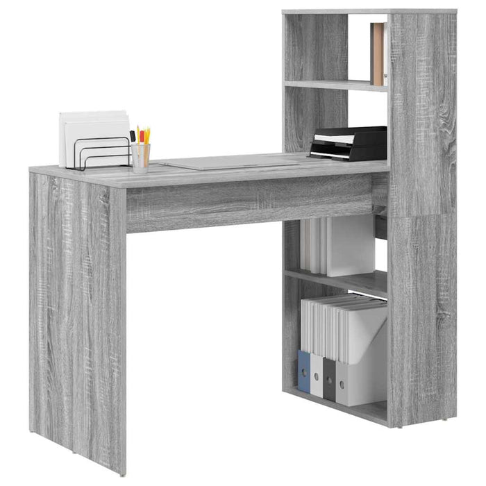 Birou cu raft Gri Sonoma 113 x 54 x 120 cm Lemn compozit - WALTI WALTI