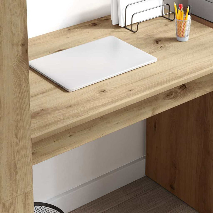Birou cu raft Stejar Artizanal 113 x 54 x 120 cm Lemn compozit - WALTI WALTI