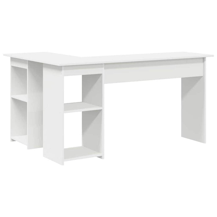 Birou cu raft cu depozitare Alb 142 x 102 x 73 cm Lemn compozit - WALTI WALTI