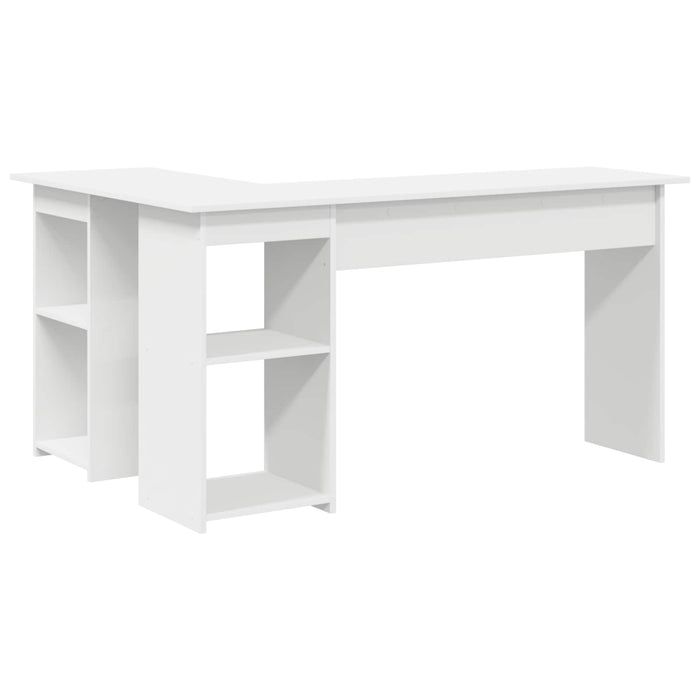 Birou cu raft cu depozitare Alb 142 x 102 x 73 cm Lemn compozit - WALTI WALTI