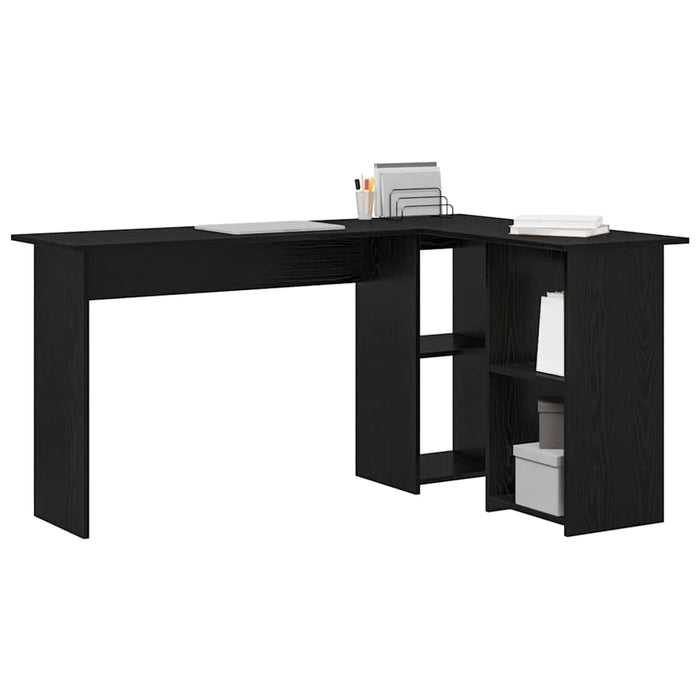 Birou cu raft Stejar negru 142 x 102 x 73 cm Lemn compozit - WALTI WALTI