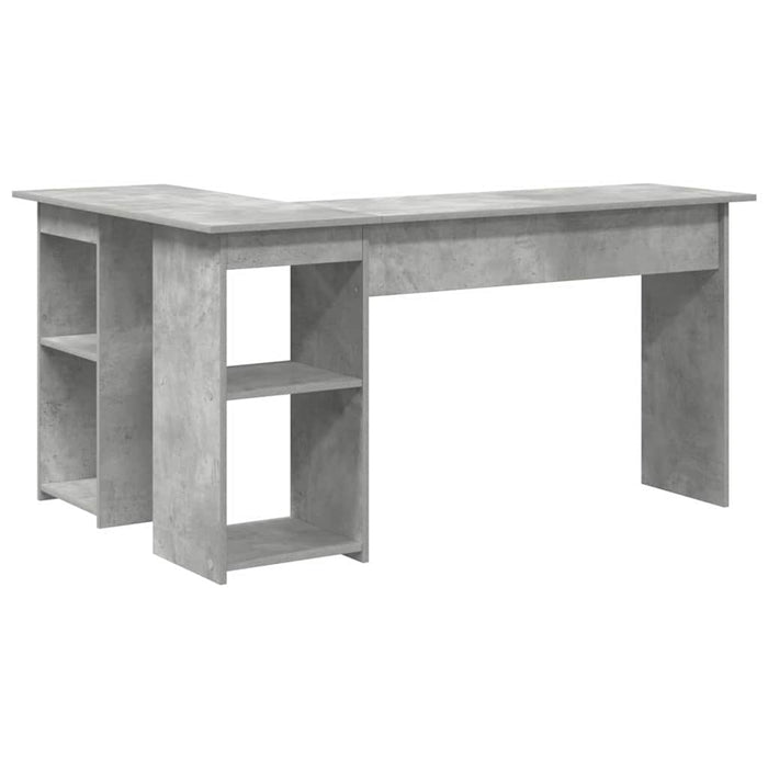 Birou cu raft Gri beton 142 x 102 x 73 cm Lemn compozit - WALTI WALTI