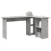 Birou cu raft Gri beton 142 x 102 x 73 cm Lemn compozit - WALTI WALTI