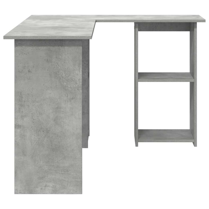 Birou cu raft Gri beton 142 x 102 x 73 cm Lemn compozit - WALTI WALTI
