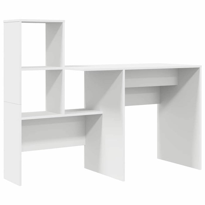 Birou cu raft Alb 131.5 x 50 x 106.5 cm Lemn compozit - WALTI WALTI