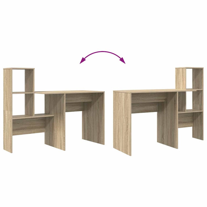 Birou cu raft Stejar sonoma 131.5 x 50 x 106.5 cm Lemn compozit - WALTI WALTI
