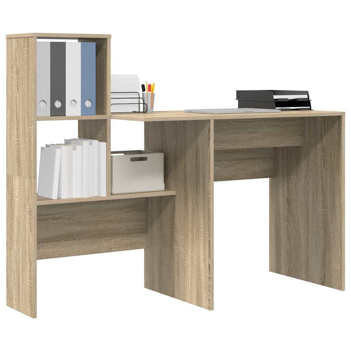 Birou cu raft Stejar sonoma 131.5 x 50 x 106.5 cm Lemn compozit - WALTI WALTI