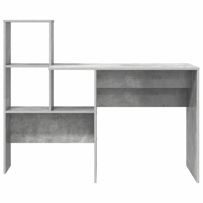 Birou cu raft Gri beton 131.5 x 50 x 106.5 cm Lemn compozit - WALTI WALTI