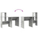 Birou cu raft Gri beton 131.5 x 50 x 106.5 cm Lemn compozit - WALTI WALTI