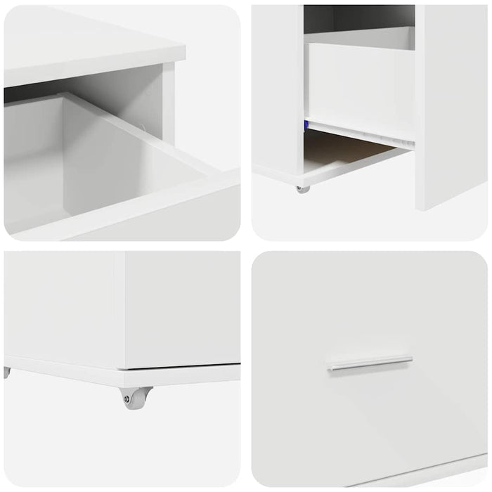 Dulap cu sertare cu roata Alb 55 x 45 x 33.5 cm Lemn compozit - WALTI WALTI