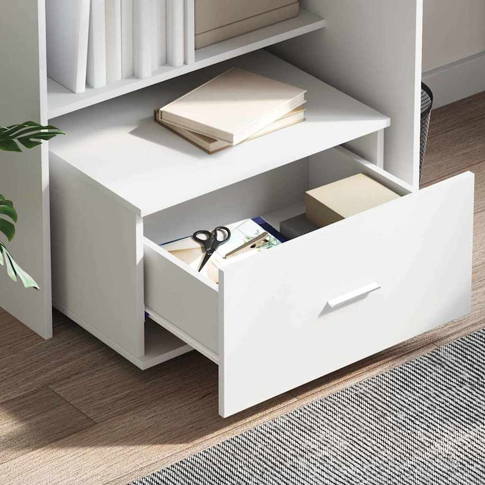 Dulap cu sertare cu roata Alb 55 x 45 x 33.5 cm Lemn compozit - WALTI WALTI