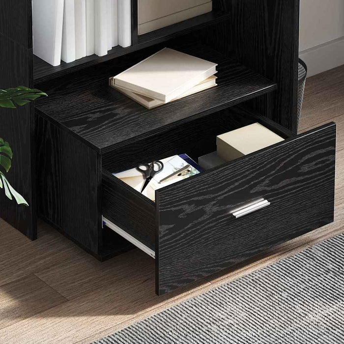 Dulap cu sertare cu roata Negru 55 x 45 x 33.5 cm Lemn compozit - WALTI WALTI
