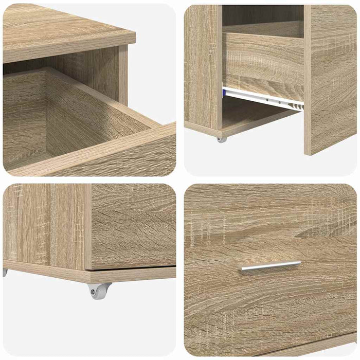 Dulap cu sertare cu roata Maro 55 x 45 x 33.5 cm Lemn compozit - WALTI WALTI