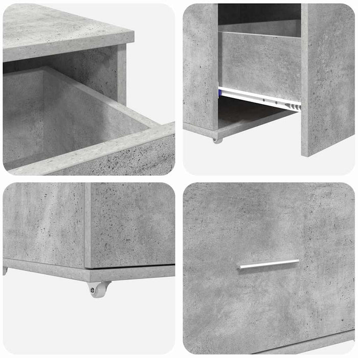 Dulap cu sertare cu roata Gri 55 x 45 x 33.5 cm Lemn compozit - WALTI WALTI