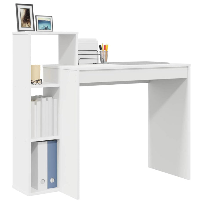 Birou cu raft cu depozitare Alb 100 x 40 x 90 cm Lemn compozit - WALTI WALTI