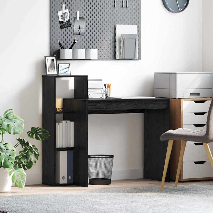 Birou cu raft Stejar negru 100 x 40 x 90 cm Lemn compozit - WALTI WALTI