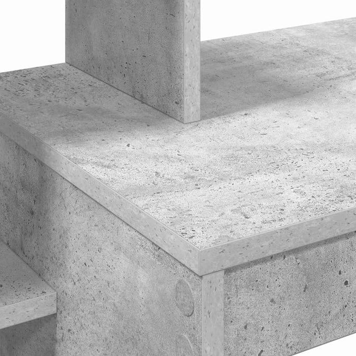 Birou cu raft Gri beton 100 x 40 x 90 cm Lemn compozit - WALTI WALTI
