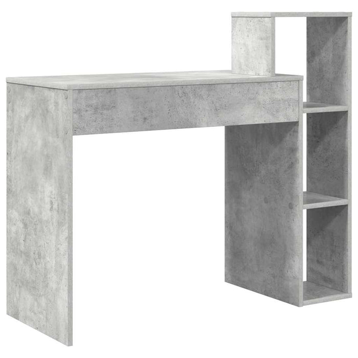 Birou cu raft Gri beton 100 x 40 x 90 cm Lemn compozit - WALTI WALTI