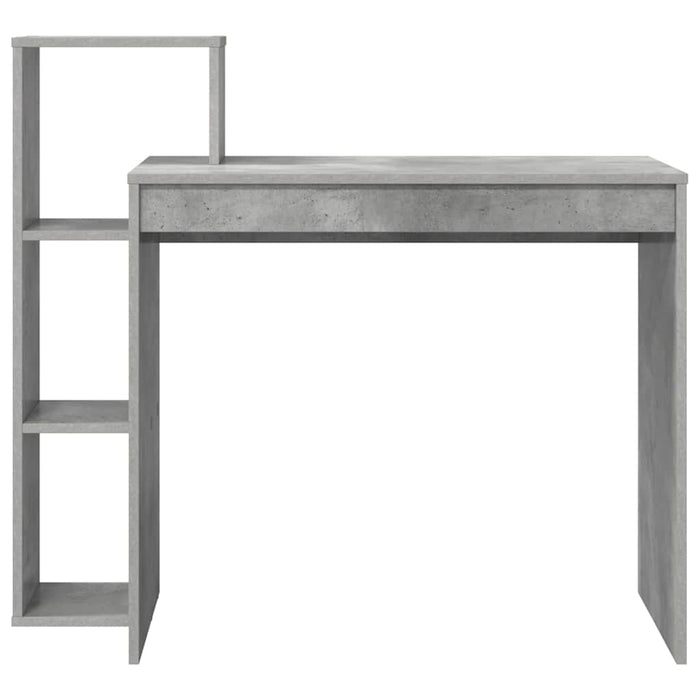 Birou cu raft Gri beton 100 x 40 x 90 cm Lemn compozit - WALTI WALTI