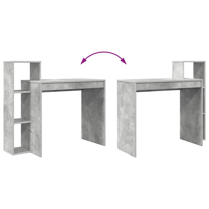 Birou cu raft Gri beton 100 x 40 x 90 cm Lemn compozit - WALTI WALTI