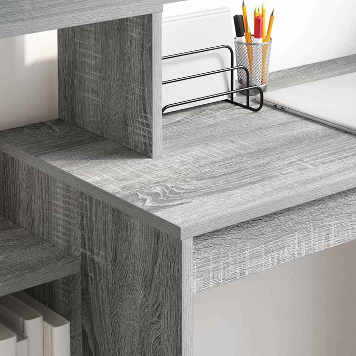 Birou cu raft sonoma gri 100 x 40 x 90 cm Lemn compozit - WALTI WALTI