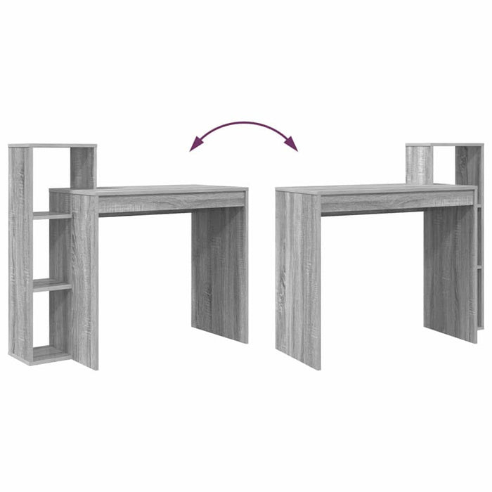 Birou cu raft sonoma gri 100 x 40 x 90 cm Lemn compozit - WALTI WALTI