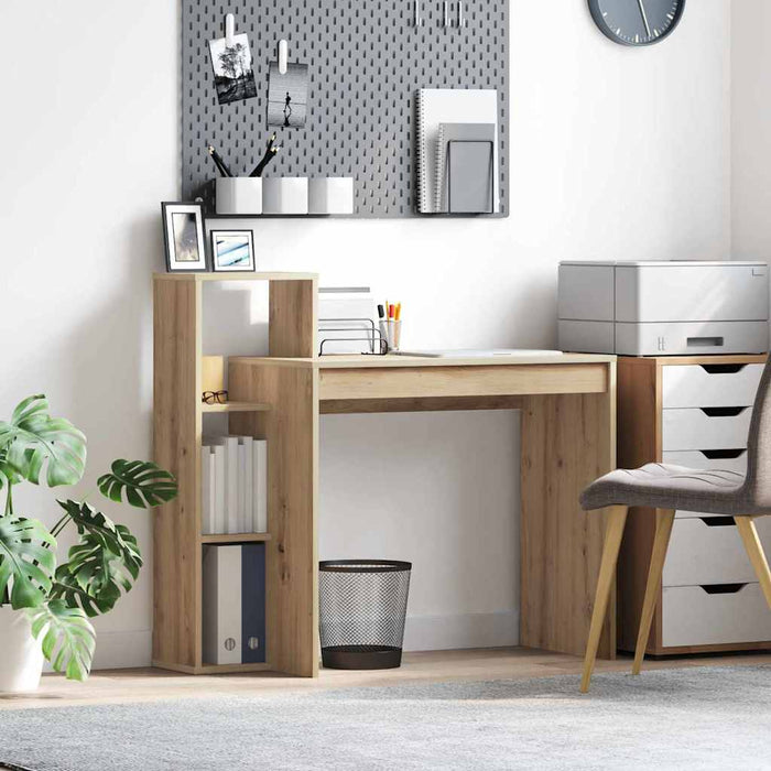 Birou cu raft stejar artizanal 100 x 40 x 90 cm Lemn compozit - WALTI WALTI