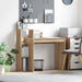 Birou cu raft stejar artizanal 100 x 40 x 90 cm Lemn compozit - WALTI WALTI