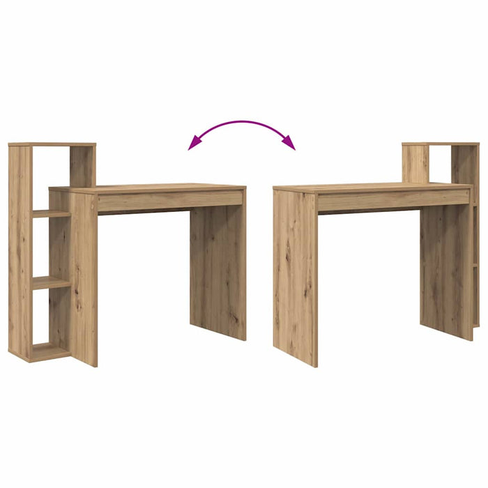 Birou cu raft stejar artizanal 100 x 40 x 90 cm Lemn compozit - WALTI WALTI