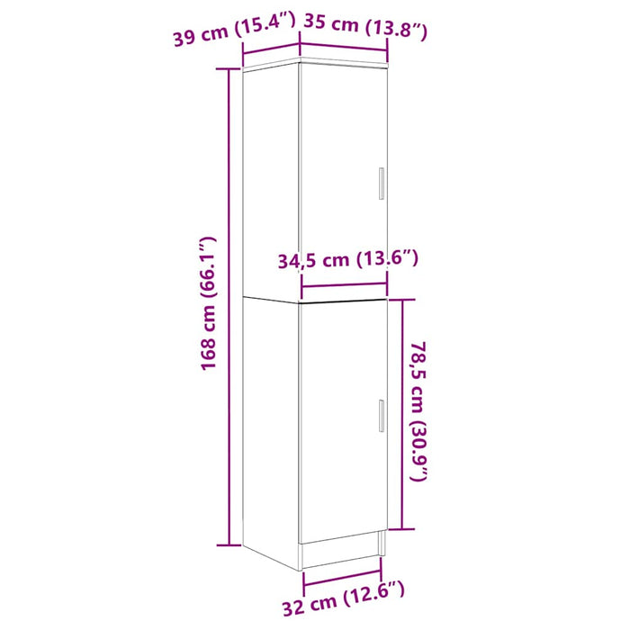 Rafturi Stejar afumat 35 x 39 x 168 cm Lemn compozit - WALTI WALTI