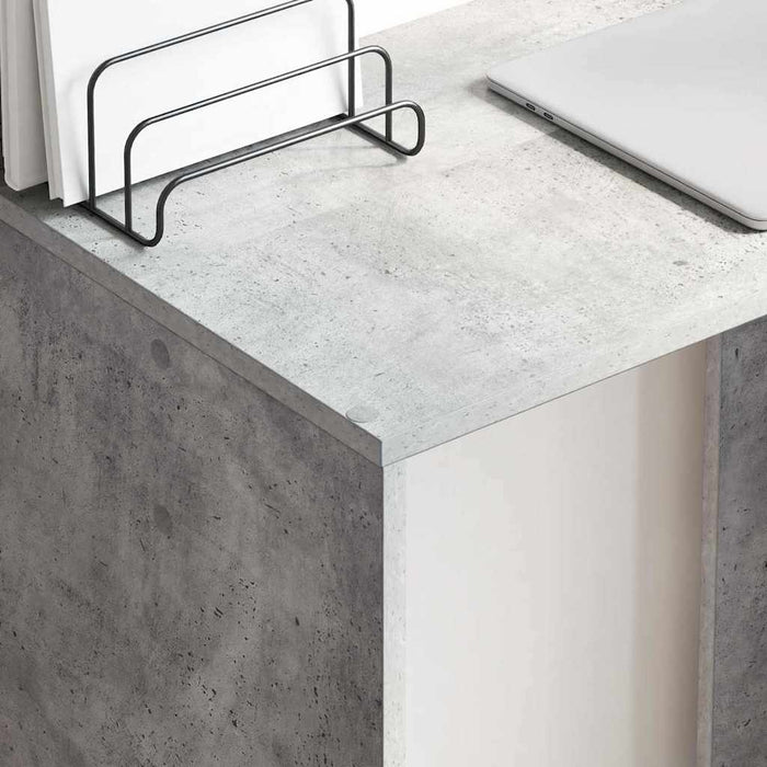 Birou cu raft Gri din beton 78,5 x 37 x 154,5 cm Lemn compozit - WALTI WALTI