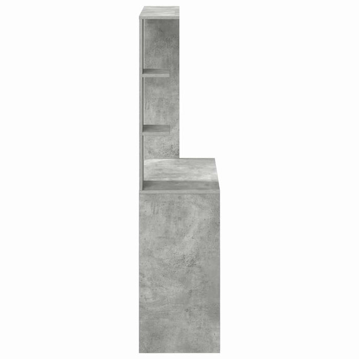 Birou cu raft Gri din beton 78,5 x 37 x 154,5 cm Lemn compozit - WALTI WALTI