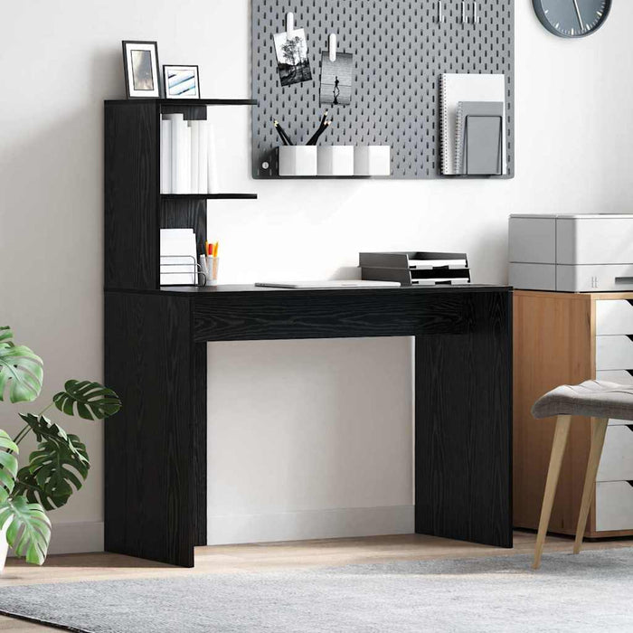 Birou cu raft Stejar Negru 102 x 50 x 124 cm Lemn compozit - WALTI WALTI