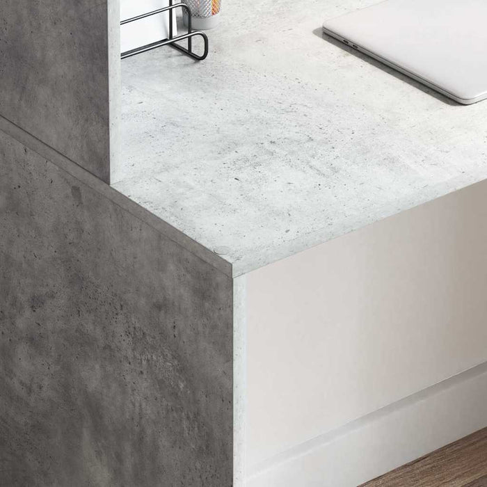 Birou cu raft Gri din beton 102 x 50 x 124 cm Lemn compozit - WALTI WALTI