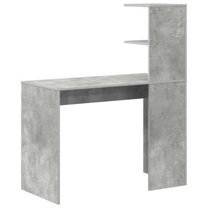 Birou cu raft Gri din beton 102 x 50 x 124 cm Lemn compozit - WALTI WALTI
