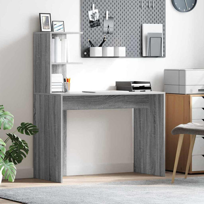 Birou cu raft Gri Sonoma 102 x 50 x 124 cm Lemn compozit - WALTI WALTI