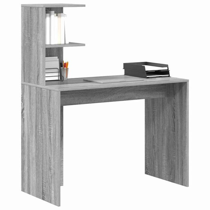 Birou cu raft Gri Sonoma 102 x 50 x 124 cm Lemn compozit - WALTI WALTI