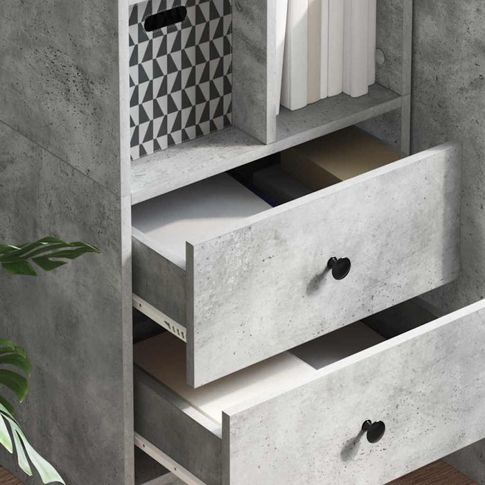 Bufet cu sertar Gri beton 45.5 x 34 x 127 cm Lemn compozit - WALTI WALTI