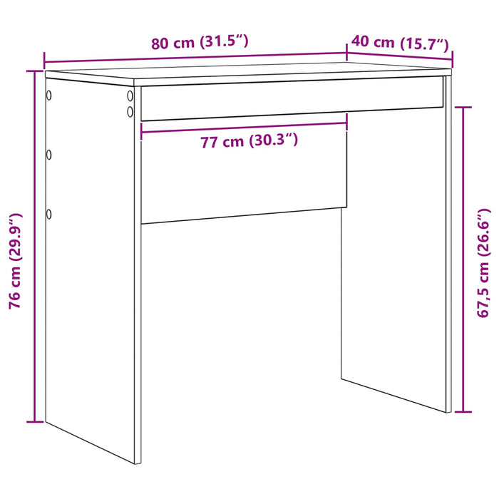 Birou Alb 80 x 40 x 76 cm - WALTI WALTI