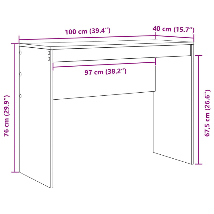Birou Alb 100 x 40 x 76 cm - WALTI WALTI