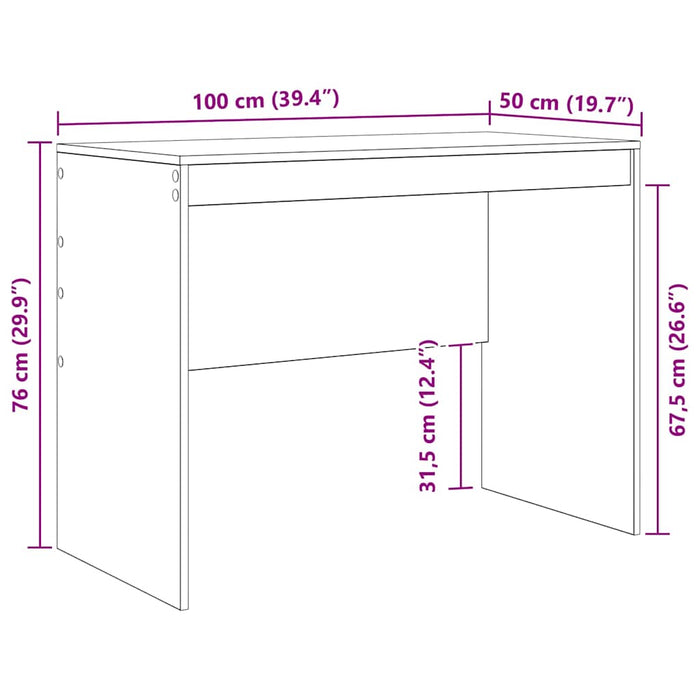 Birou Stejar Negru 100 x 50 x 76 cm - WALTI WALTI