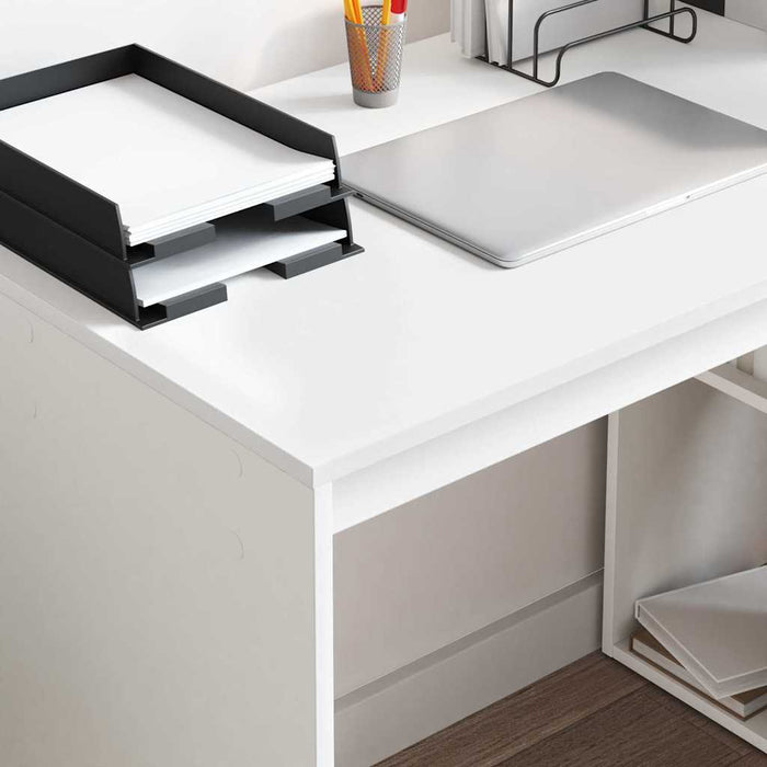 Birou cu raft Alb 108 x 55 x 103.5 cm Lemn compozit - WALTI WALTI