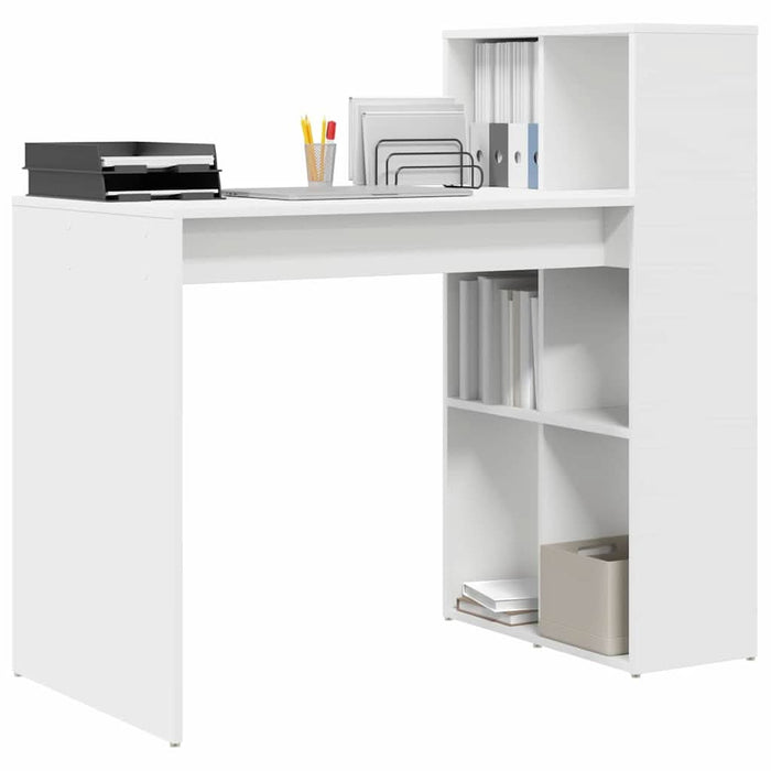 Birou cu raft Alb 108 x 55 x 103.5 cm Lemn compozit - WALTI WALTI