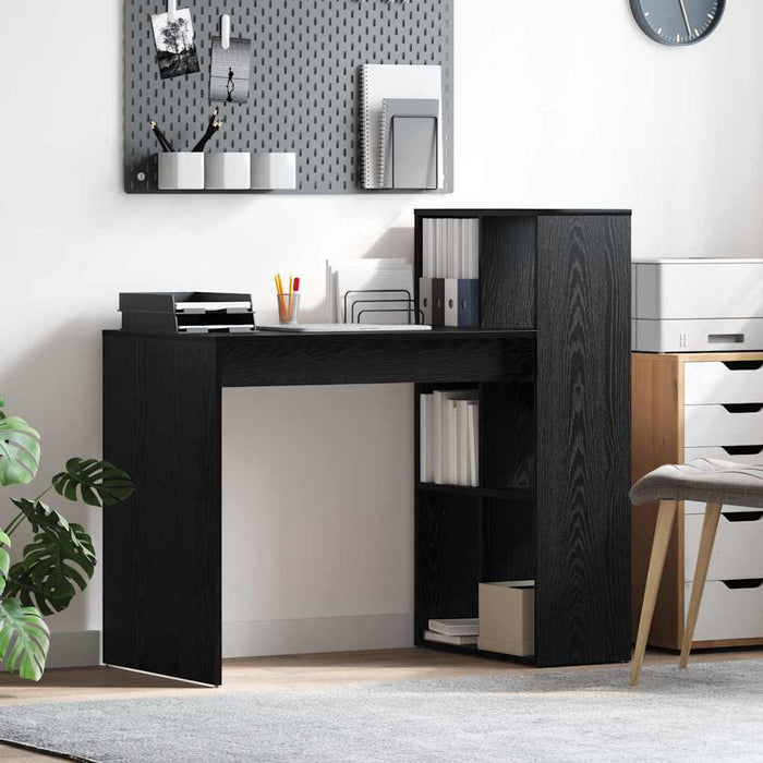 Birou cu raft Stejar negru 108 x 55 x 103.5 cm Lemn compozit - WALTI WALTI