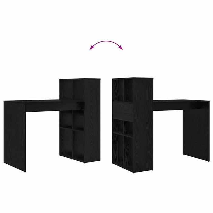 Birou cu raft Stejar negru 108 x 55 x 103.5 cm Lemn compozit - WALTI WALTI