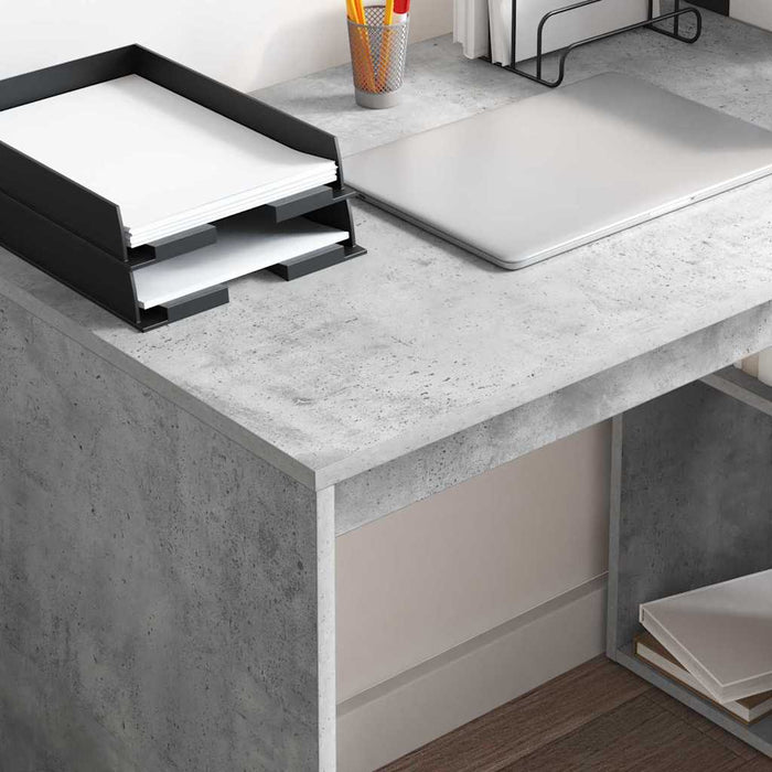 Birou cu raft Gri din beton 108 x 55 x 103.5 cm Lemn compozit - WALTI WALTI