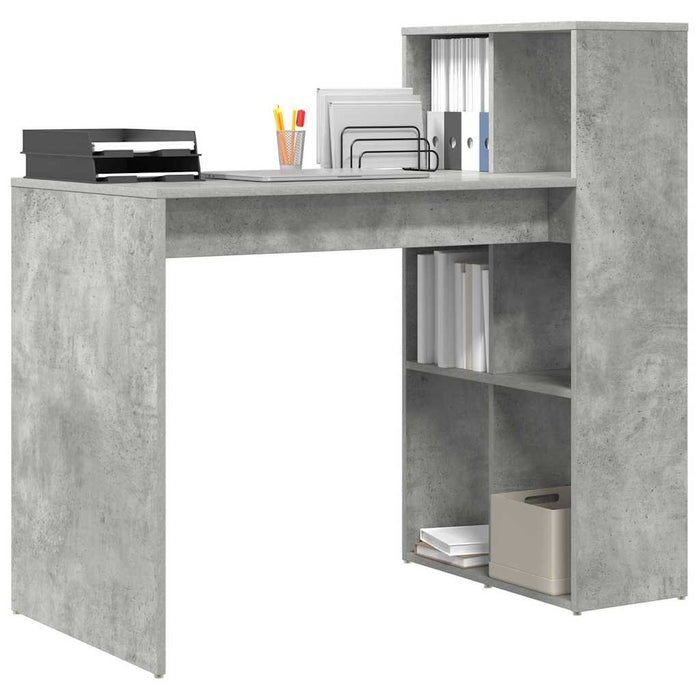 Birou cu raft Gri din beton 108 x 55 x 103.5 cm Lemn compozit - WALTI WALTI