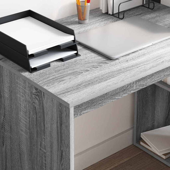 Birou cu raft Gri Sonoma 108 x 55 x 103.5 cm Lemn compozit - WALTI WALTI