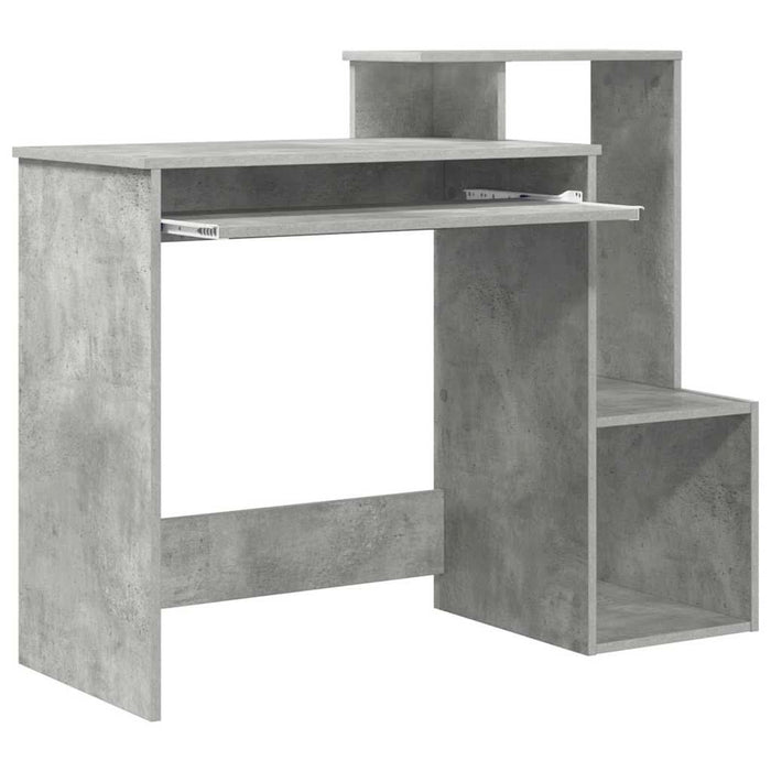 Birou cu raft Gri beton 106 x 40 x 88.5 cm Lemn compozit - WALTI WALTI